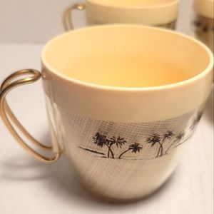 VINTAGE N.F.C. Melmac Tiki Thermoware Set of 4 Mugs
